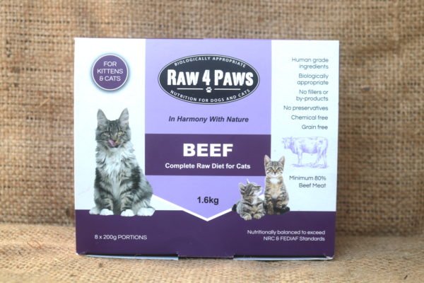 Raw 4 Paws Beef - Aussie Paws Nutrition, Raw Cat Food, Single Protein, BARF