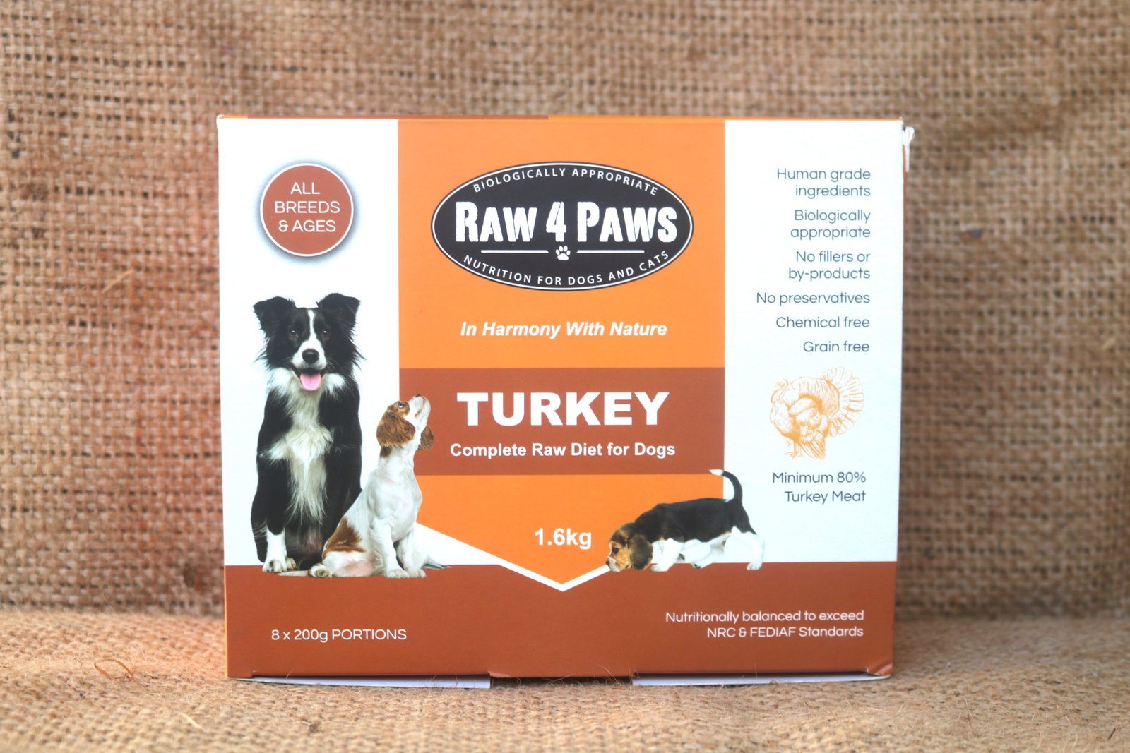 Raw 4 Paws Turkey (8x200g) Aussie Paws Nutrition