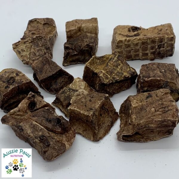 Roo Crisp Cubes - Aussie Paws Nutrition - Dried Dog Treats, All Natural, Preservative Free Pet Treats, Roo Lung, Low Fat Protein, Kangaroo, Roo Puff