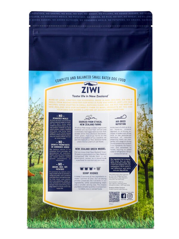 Ziwi Peak Dog Food Chicken Air Dried Raw Back