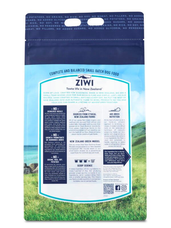 Ziwi Peak Dog Food Mackerel & Lamb Air Dried Raw Back