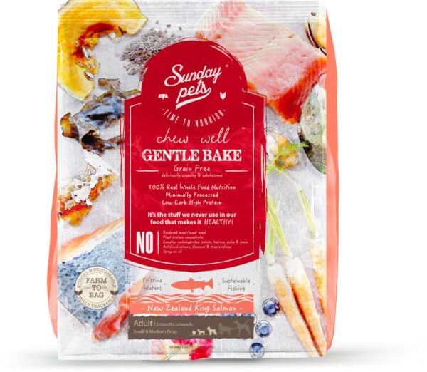 Sunday Pets Gentle Bake Grain Free Salmon SM Adult Bag Front