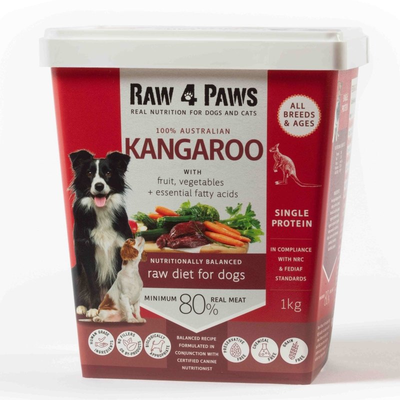 Raw 4 Paws Kangaroo – Aussie Paws Nutrition, Raw Dog Food, Single Protein, BARF