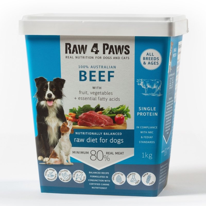 Raw 4 Paws Beef – Aussie Paws Nutrition, Raw Dog Food, Single Protein, BARF, Melbourne